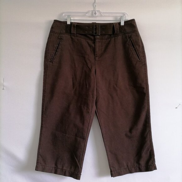 Sonoma Life + Style Womens Brown High Rise Corduroy Straight Capri Pants Size 16 - Picture 1 of 6